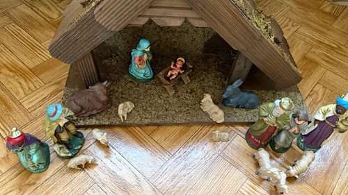 Alte weihnachtskrippe mit - alte,