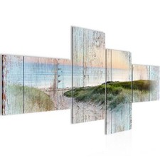 Wandbilder Strand Holzoptik Modern Wohnzimmer Schlafzimmer Bild Deko Natur
