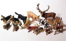 Schleich - 17 Tiere Wald Haustier Hund Reh Hirsch Katze Hund Labrador Vintage
