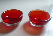 GUAXS Schale 2 Stk. unbenutzt Glas rot Schälchen