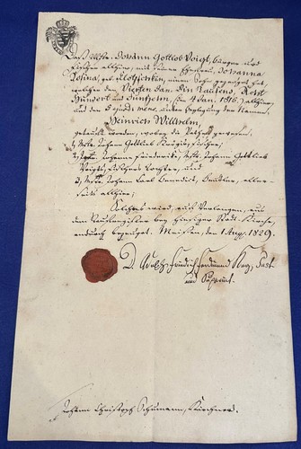 Altes dokument 1829 siegel - altes,