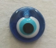 Das Nazar- Auge - türkisches Amulett- Glasperlen Anhänger 4 cm rund blau neu