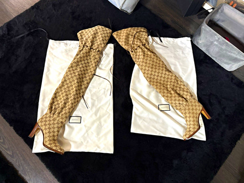 Gucci overknee boots - boots, gg