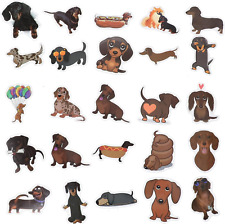 60 Stück Dackel Aufkleber, PVC wasserdichte Hund Sticker, Niedliche Dackel Aufkl
