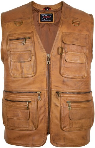 Herren lederweste anglerweste - herren,