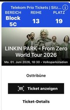 2 x Linkin Park Konzert Ticket,  Hamburg, From Zero World Tour, 01.06.26 
