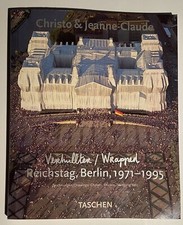 Christo Jeanne-Claude 3x signiert Katalog +Stoff Unterschrift Signatur Autogramm