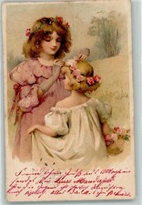 39880478 - Blumenkranz basteln aus Rosen Kind 1902