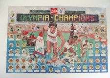 Olympia Champions Poster mit 50 Knibbelbilder -Coca Cola 1984 Dachbodenfund