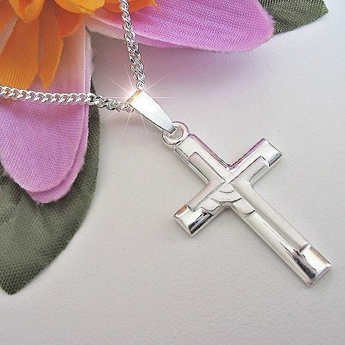 Kreuz anhänger echt silber - kreuz,