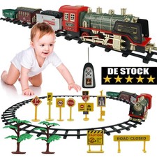 Elektrischer Zug Set Eisenbahn Schienen Spielzeug + Dampflokomotive Kinder