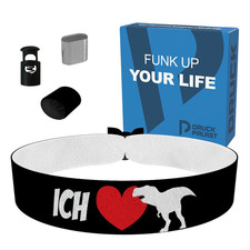 Schwarzes Dino Stoffarmband