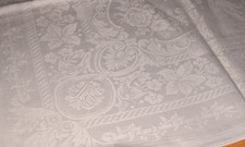 Alte Leinen Damast Tischdecke