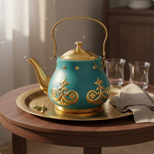Türkische goldene teekanne - türkische,