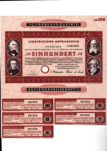 Historisches wertpapier - wertpapier, ig