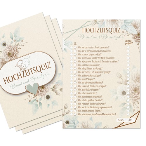 Hochzeitsquiz karte - hochzeitsquiz,