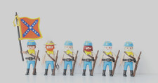 playmobil 6 x südstaatler soldat custom zu nordstaatler  acw csa western