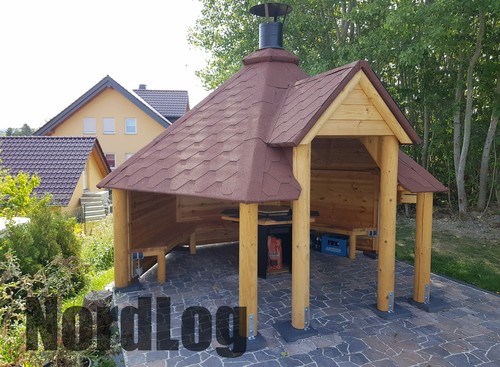Nordlog geöffnete grillkota - geöffnete,