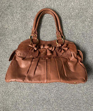 Braune Lederhandtasche für
