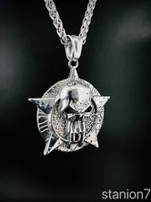 Skull Stern Totenkopf Anhänger Edelstahl Halskette Schmuck Schädel Biker 402A