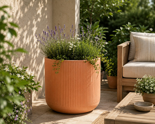 Terracotta blumentopf modern - terracotta,