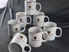 7 neuwertige Porsche Becher Goldrand Kaffeetasse alte Serie Made in Germany