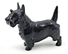 NYMPHENBURG alte schwarze Porzellanfigur  Scottish Terrier, Hund