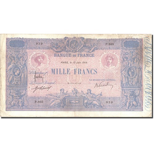 Geldschein frankreich 1000 - geldschein,, frankreich,