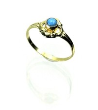 Kinderring Ring Kinder 333 Gold blauer Stein NEU