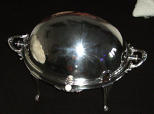 Antike engl Servierplatte mit Klappmechanik - Roll-Over-Dish - warmhalte-Terrine