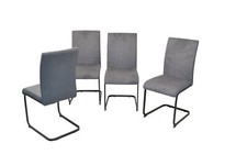 4 x Schwingstühle Webstoff anthrazit Schwinger Freischwinger Stuhlset modern NEU