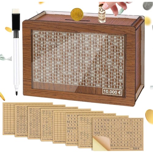 Holz spardose mit acrylplatten - spardose,