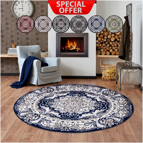 Traditionelle rund teppiche - traditionelle,