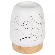 ONVAYA® Duftlampe | Elektrisch | Creme weiß / Holz | Aromalampe | Modell Kiki