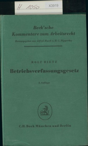 Betriebsverfassungsgesetz mit - betriebsverfassungsgesetz.,