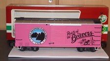 LGB 4090 US Boxcar, Lake George & Boulder, pink-silber, Holz-Metall , gebr., OVP