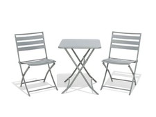 Balkongarnitur La Rochelle 602952, 1 quadratischer Tisch und 2 Stühle, Stahl - B