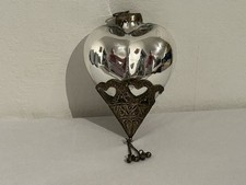 Deko Herz Glas+Matall Silber