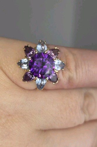 Gold ring 585 - gold, amethysten