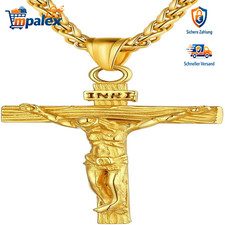 Edelstahl Kreuz Halskette INRI