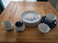 Kaffee Service Mitterteich Bavaria blaue Prilblumen 70er