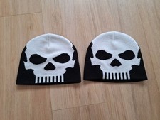 2x Kinder Jungen Mütze Herbst/Winter schwarz/weiss