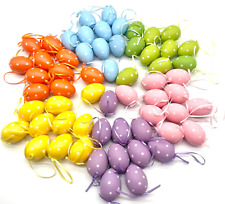 60 Ostereier Kunststoff 6cm Osterstrauch Osternest Ostern Deko Aufhängeband