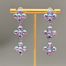 Kleeblatt Ohrringe mit Smaragd Swarovski Kristall  Baumeln Ohrringe Hochzeit