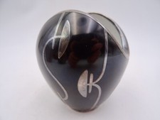 Friedrich Wilhelm Spahr / Edelstein Vase Porzellan mit Silber Overlay Art Deco