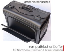 KOFFERLÖSUNG KOFFER TROLLEY FÜR MOBILEN DRUCKER + NOTEBOOK STABILE ROLLEN KD3