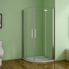 80x80/90x90 Duschkabine Runddusche Duschabtrennung Viertelkreis Falttür NANOglas