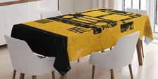 Schulbus Tischdecke Alte getragene rustikale Optik