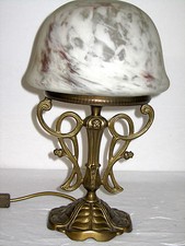 Wunderschöne Messing-Glas  Tischlampe 1 Flamig 39 cm 