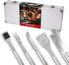Landmann Grillbesteck-Set 5 teilig, Grillkoffer, Edelstahl, 35 cm, CHECK24 NEU